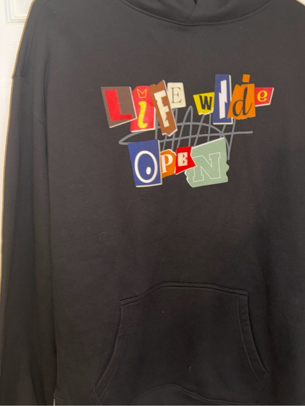 CboysTV Life Wide Open Hoodie Mens XL Black Graphic Pullover Sweatshirt Cboys TV